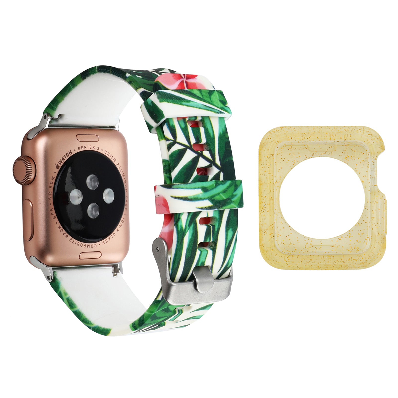 For Apple Watch Series 1 2 3 42mm Pattern Printed Watch Band with Yellow TPU Case Silicone Watch Strap For Apple Watch Series 1 2 3 42mm Pattern Printed Watch Band with Yellow TPU Case Silicone Watch Strap
